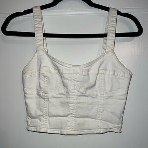 White Denim Corset
